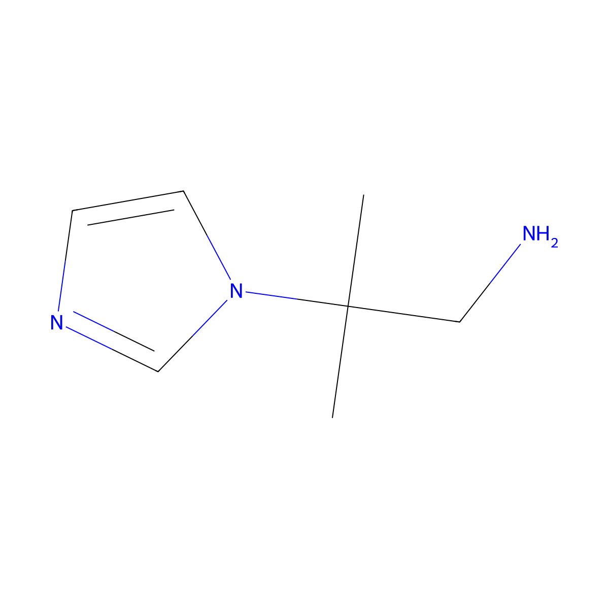 2-(1H-imidazol-1-yl)-2-methylpropan-1-amine molecular structure, CAS 1368921-74-7