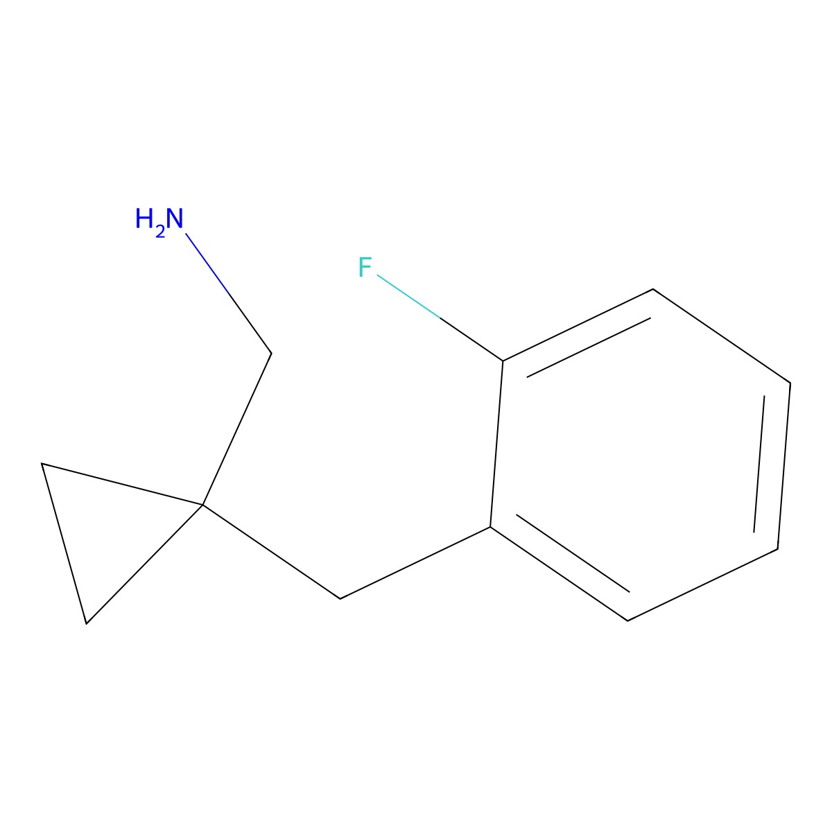1-{1-[(2-Fluorophenyl)methyl]cyclopropyl}methanamine molecular structure, CAS 1368922-27-3