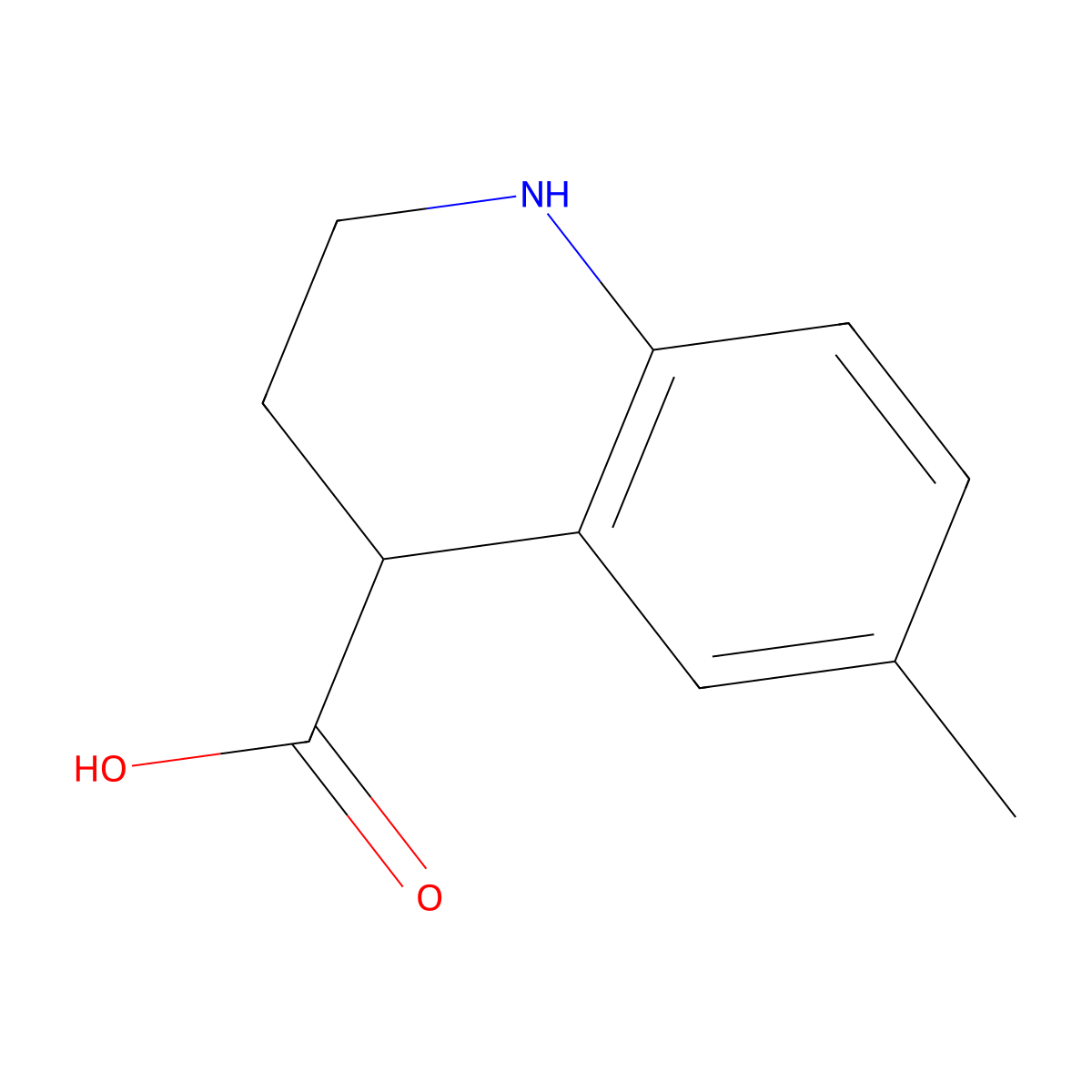 6-Methyl-1,2,3,4-tetrahydroquinoline-4-carboxylic acid molecular structure, CAS 1368923-37-8