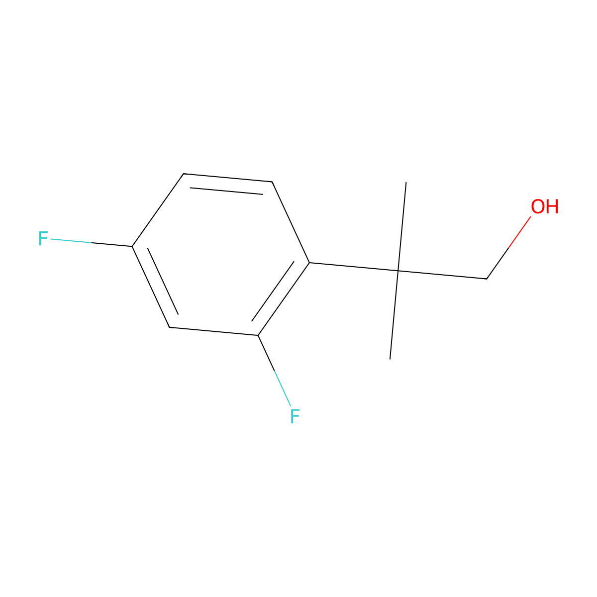2-(2,4-Difluorophenyl)-2-methylpropan-1-ol molecular structure, CAS 1368926-75-3