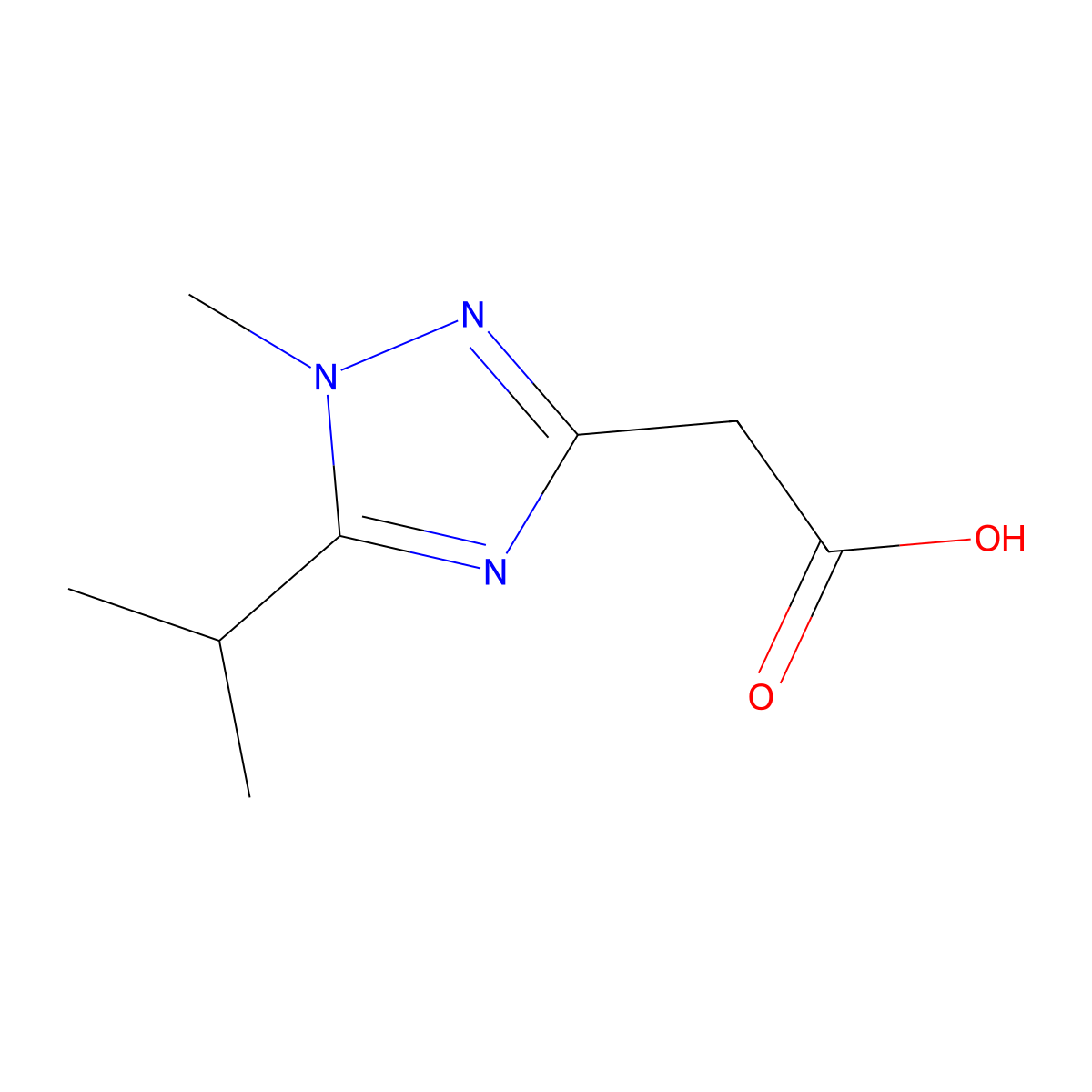 2-[1-methyl-5-(propan-2-yl)-1H-1,2,4-triazol-3-yl]acetic acid molecular structure, CAS 1368932-32-4
