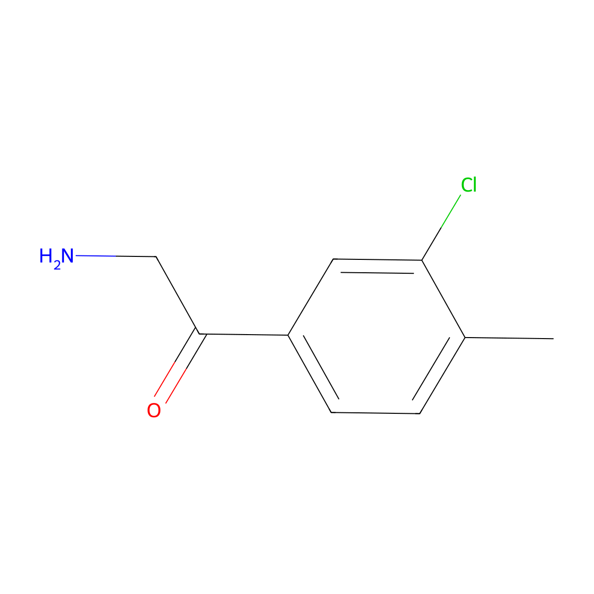 2-Amino-1-(3-chloro-4-methylphenyl)ethan-1-one molecular structure, CAS 1368932-45-9