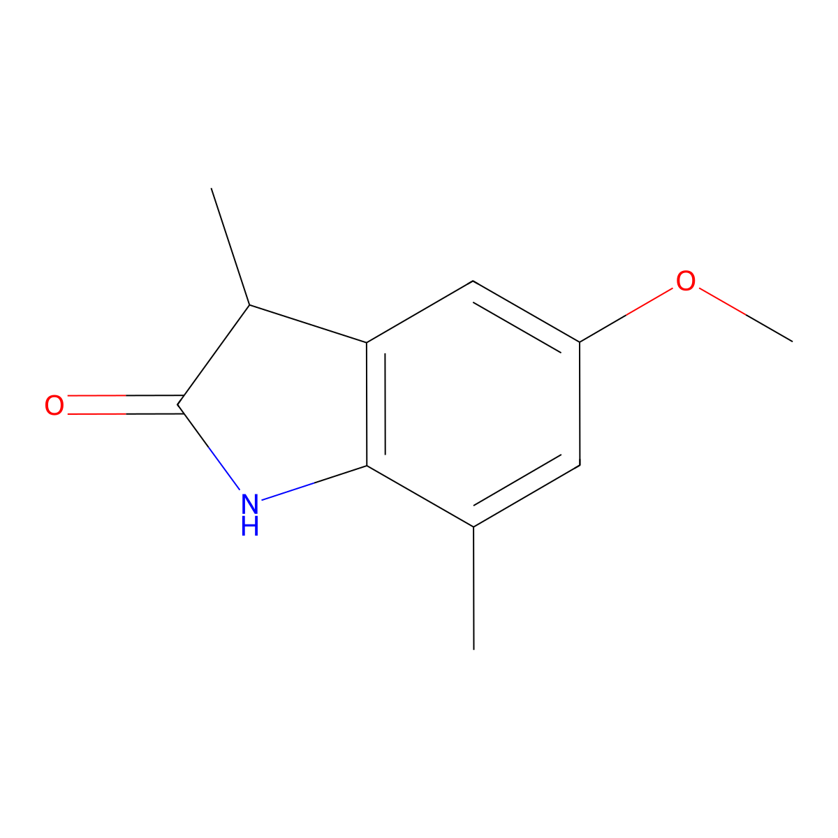5-methoxy-3,7-dimethyl-2,3-dihydro-1H-indol-2-one molecular structure, CAS 1368933-59-8