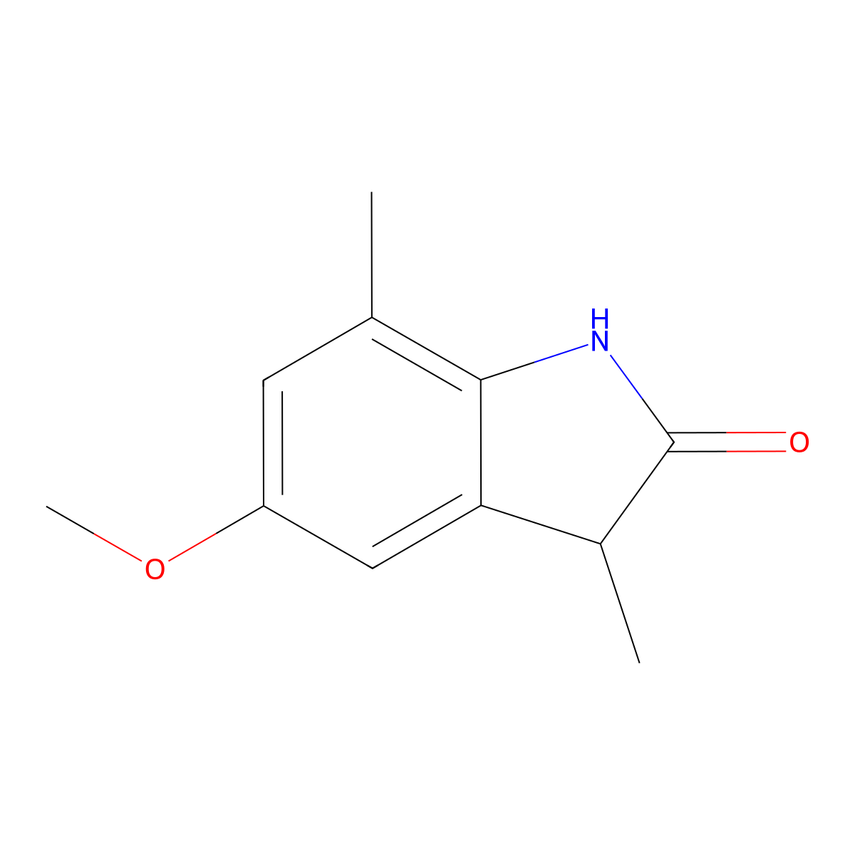 5-methoxy-3,7-dimethyl-2,3-dihydro-1H-indol-2-one molecular structure, CAS 1368933-59-8