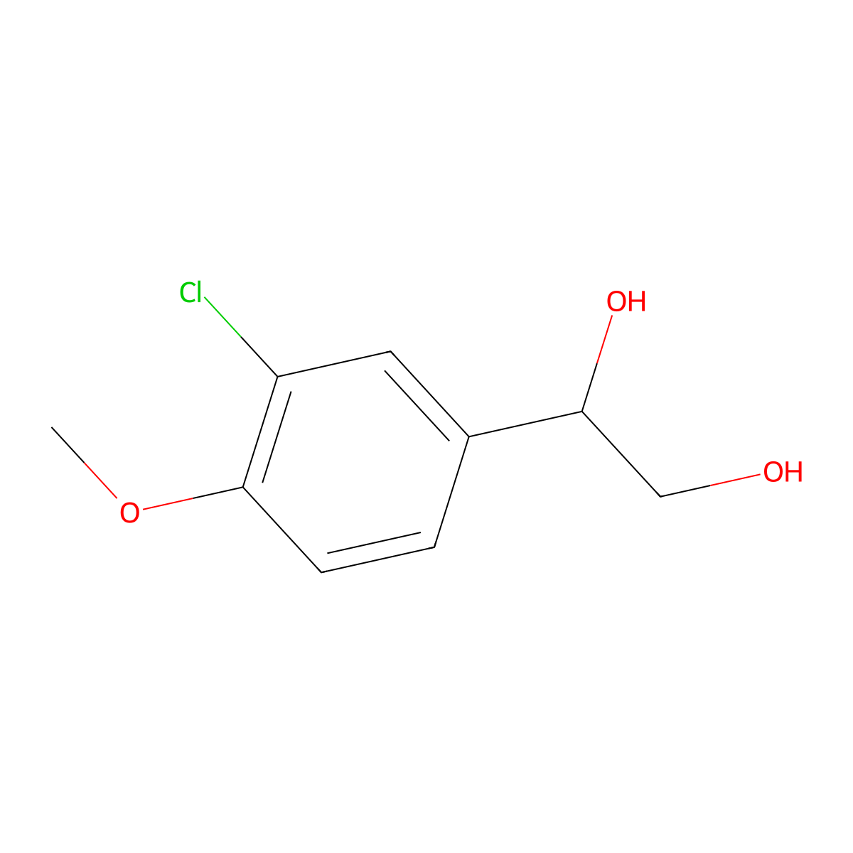 1-(3-Chloro-4-methoxyphenyl)ethane-1,2-diol molecular structure, CAS 1368934-09-1