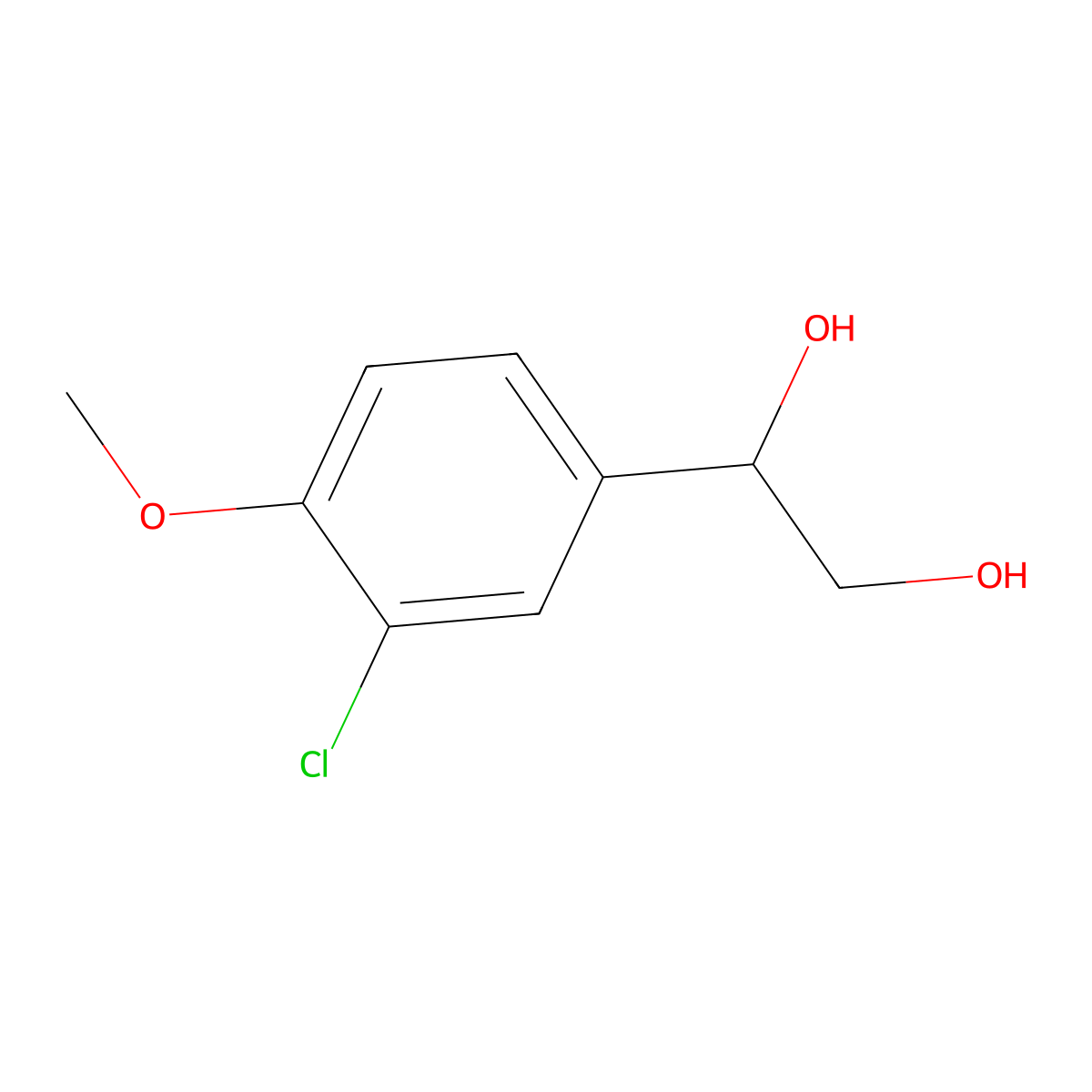 1-(3-Chloro-4-methoxyphenyl)ethane-1,2-diol molecular structure, CAS 1368934-09-1