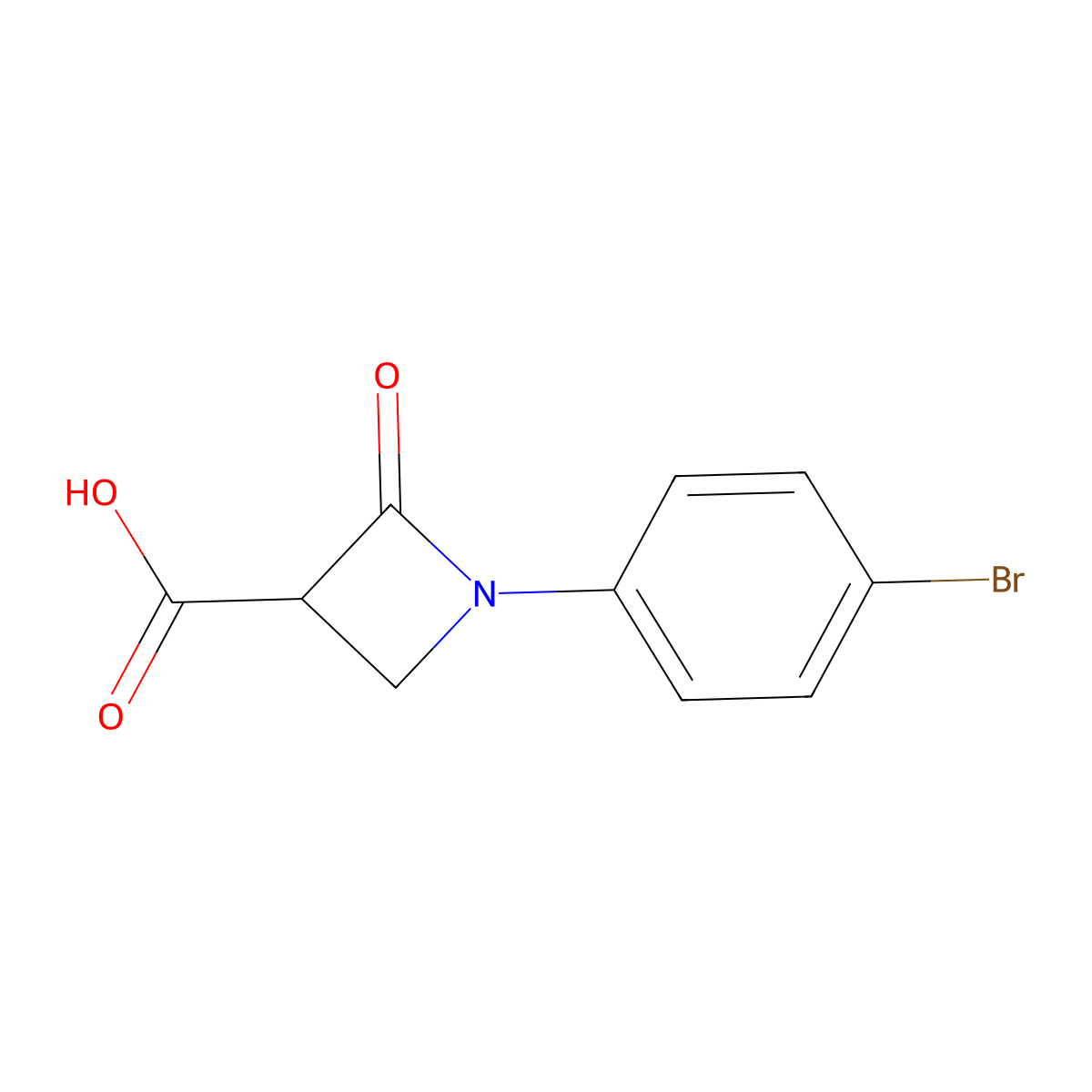 1-(4-Bromophenyl)-2-oxoazetidine-3-carboxylic acid molecular structure, CAS 1368934-58-0