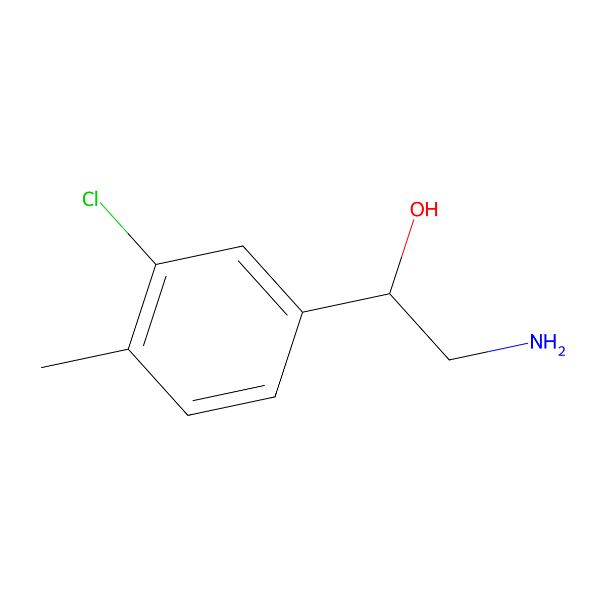 2-Amino-1-(3-chloro-4-methylphenyl)ethan-1-ol molecular structure, CAS 1368934-61-5