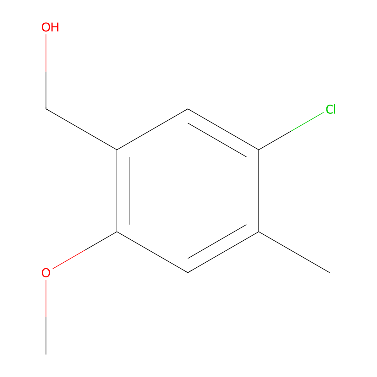 (5-Chloro-2-methoxy-4-methylphenyl)methanol molecular structure, CAS 1368935-96-9