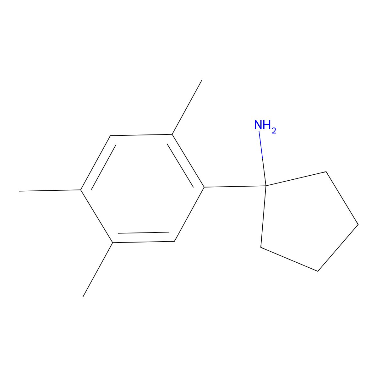 1-(2,4,5-Trimethylphenyl)cyclopentan-1-amine molecular structure, CAS 1368936-52-0