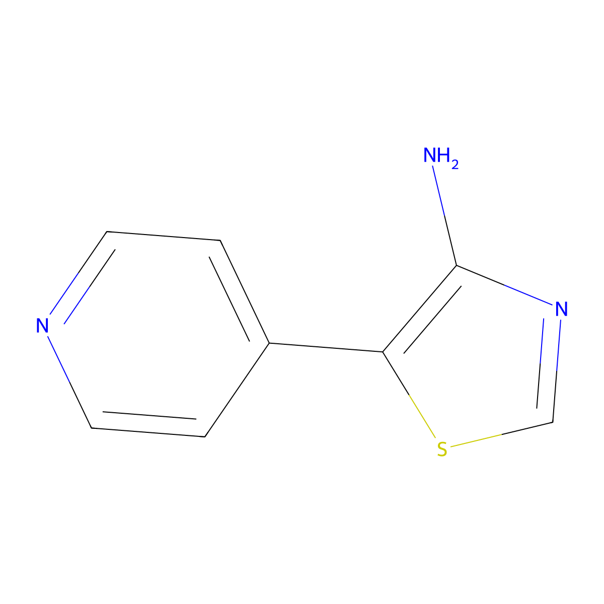 4-Amino-5-(4-pyridyl)thiazole molecular structure, CAS 1368937-00-1