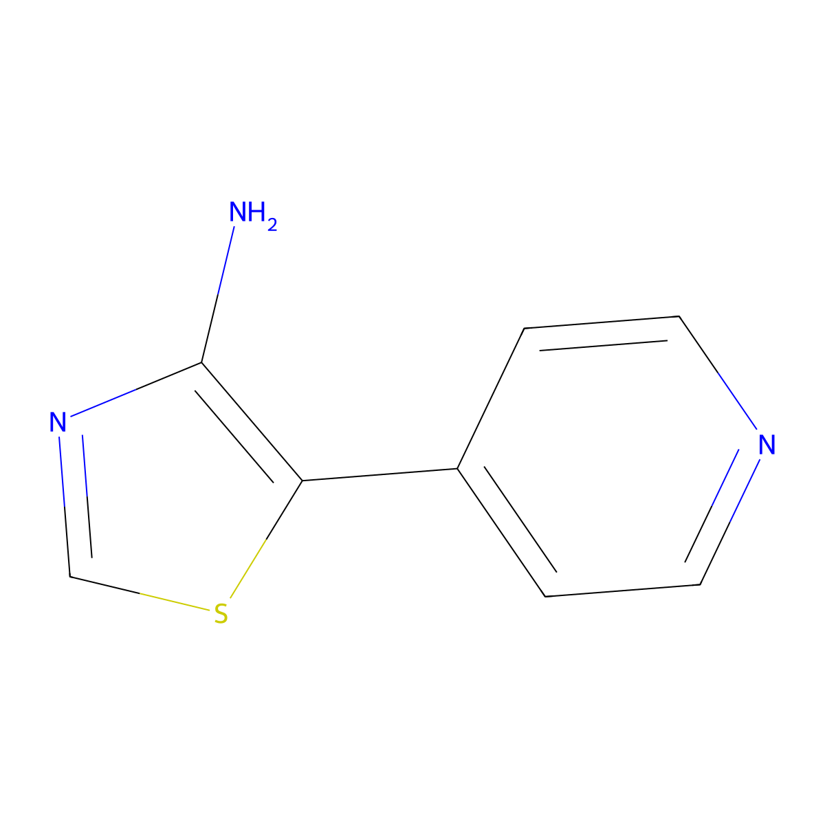 4-Amino-5-(4-pyridyl)thiazole molecular structure, CAS 1368937-00-1