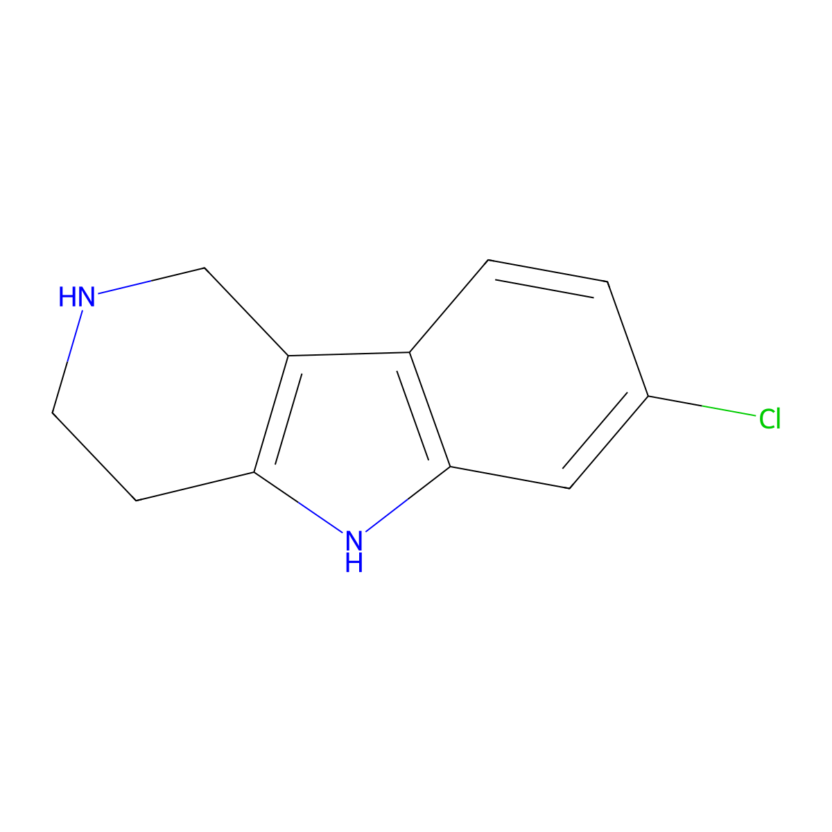 7-Chloro-2,3,4,5-tetrahydro-1H-pyrido[4,3-b]indole molecular structure, CAS 1368939-88-1