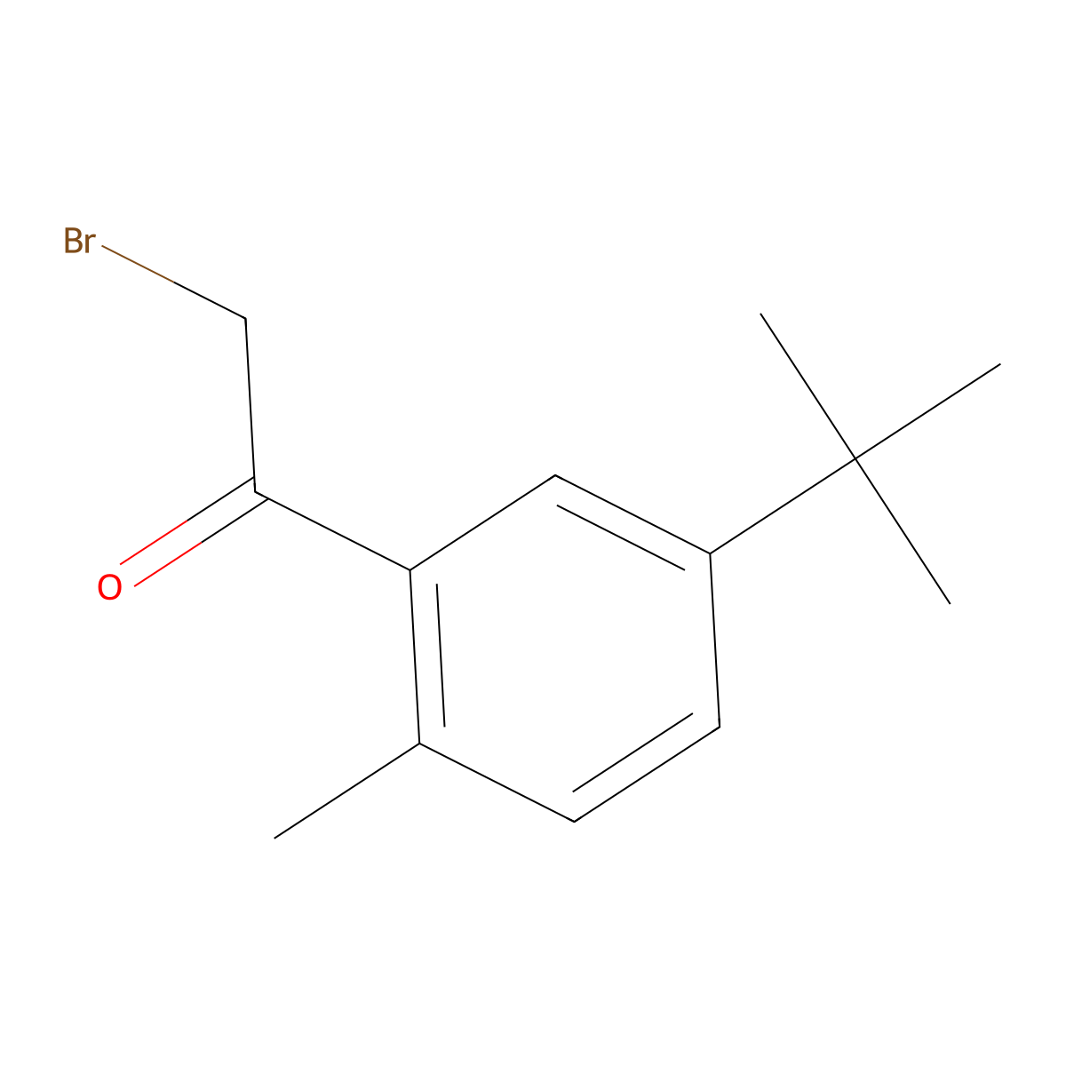 2-Bromo-1-(5-(tert-butyl)-2-methylphenyl)ethan-1-one molecular structure, CAS 1368939-98-3