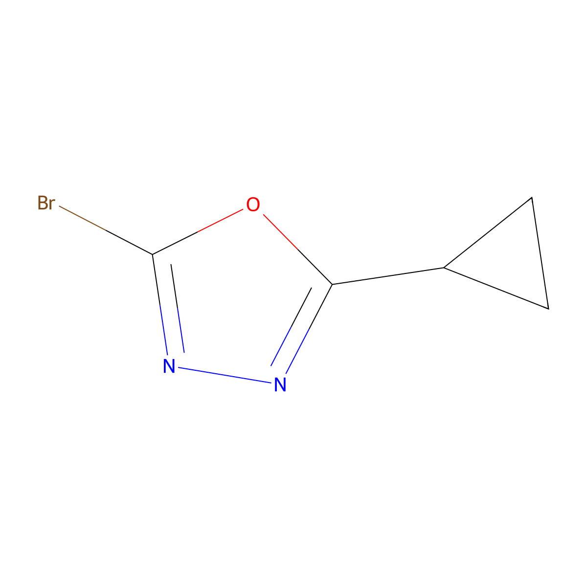 2-Bromo-5-cyclopropyl-1,3,4-oxadiazole molecular structure, CAS 1368940-10-6