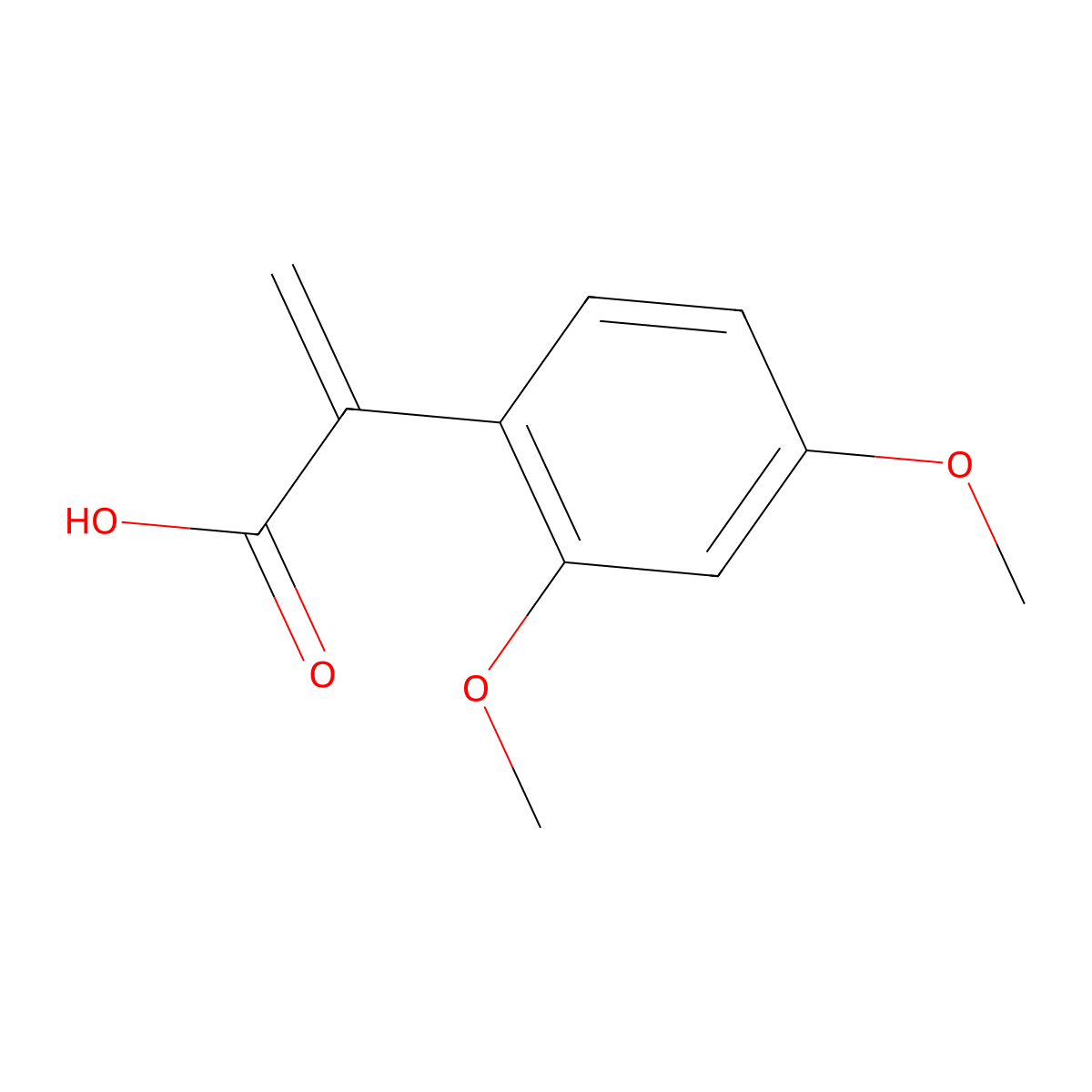 2-(2,4-Dimethoxyphenyl)prop-2-enoic acid molecular structure, CAS 1368943-78-5