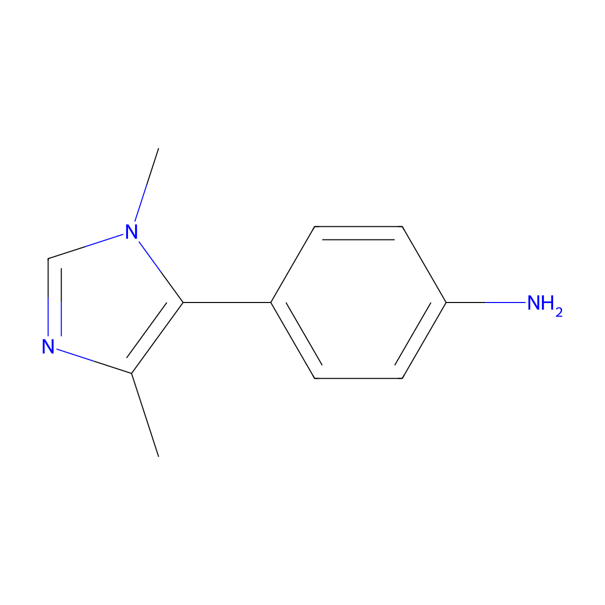 4-(1,4-Dimethyl-1H-imidazol-5-yl)benzenamine molecular structure, CAS 1368944-50-6