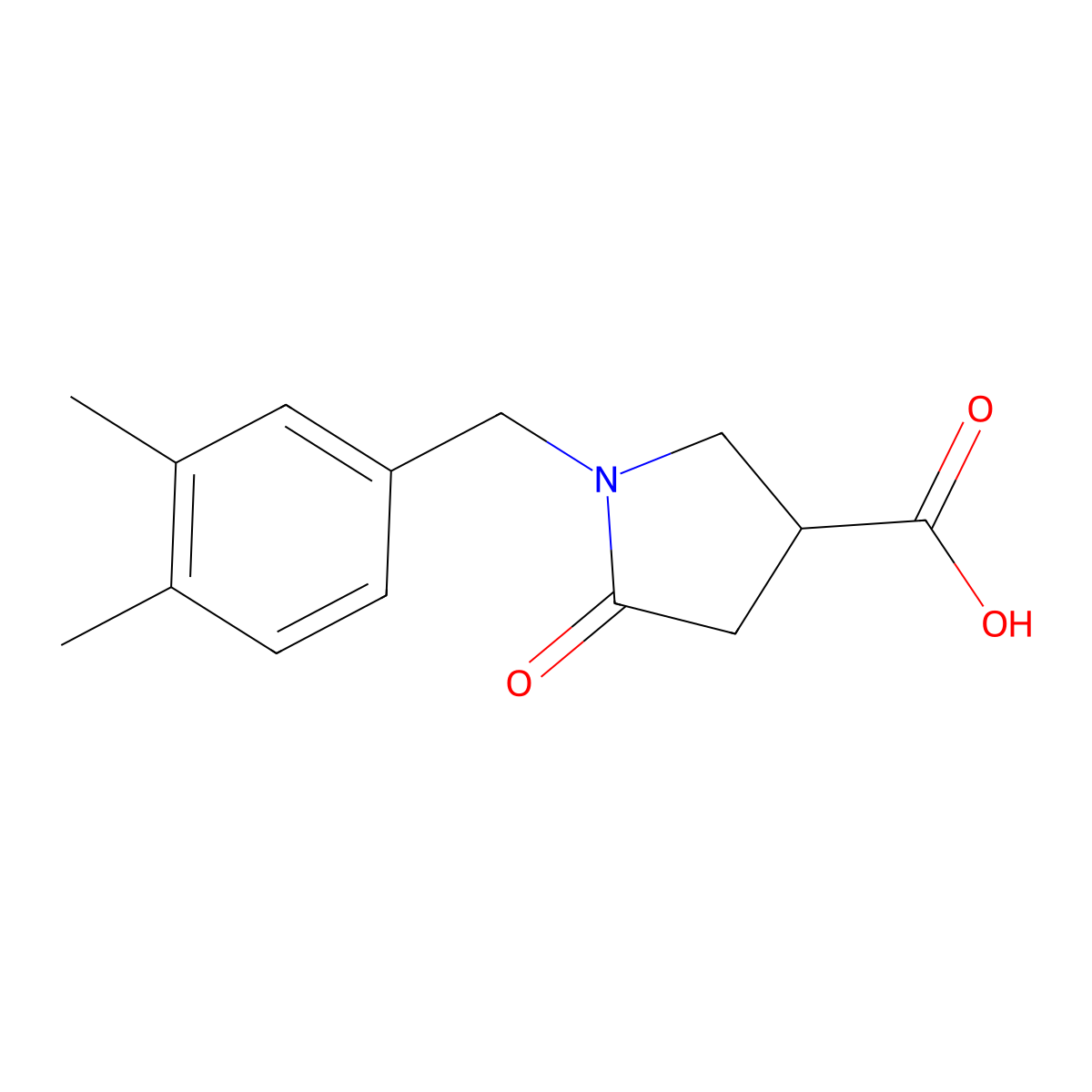 1-[(3,4-Dimethylphenyl)methyl]-5-oxopyrrolidine-3-carboxylic acid molecular structure, CAS 1368945-13-4