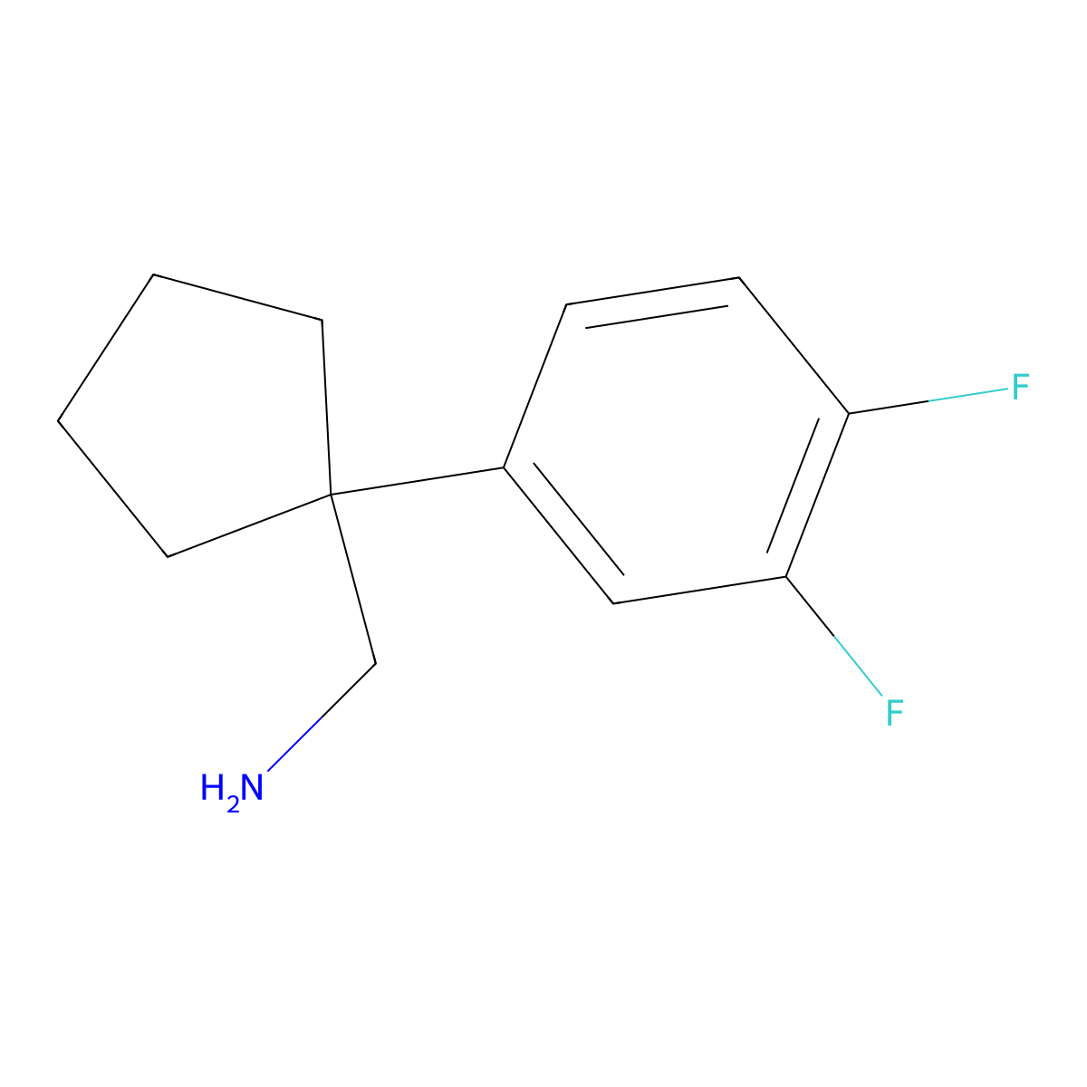 1-(3,4-Difluorophenyl)cyclopentanemethanamine molecular structure, CAS 1368949-23-8