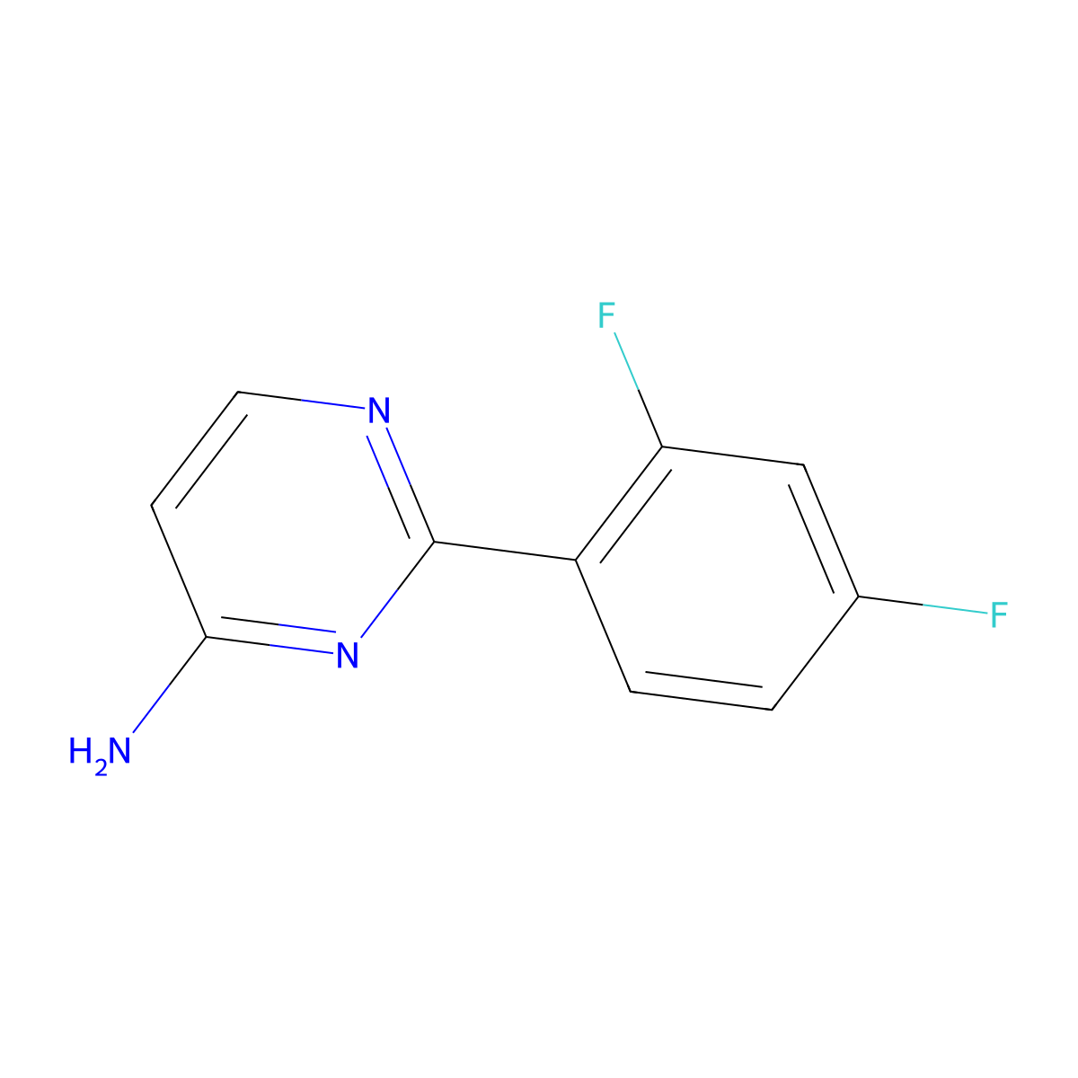 2-(2,4-Difluorophenyl)pyrimidin-4-amine molecular structure, CAS 1368949-27-2