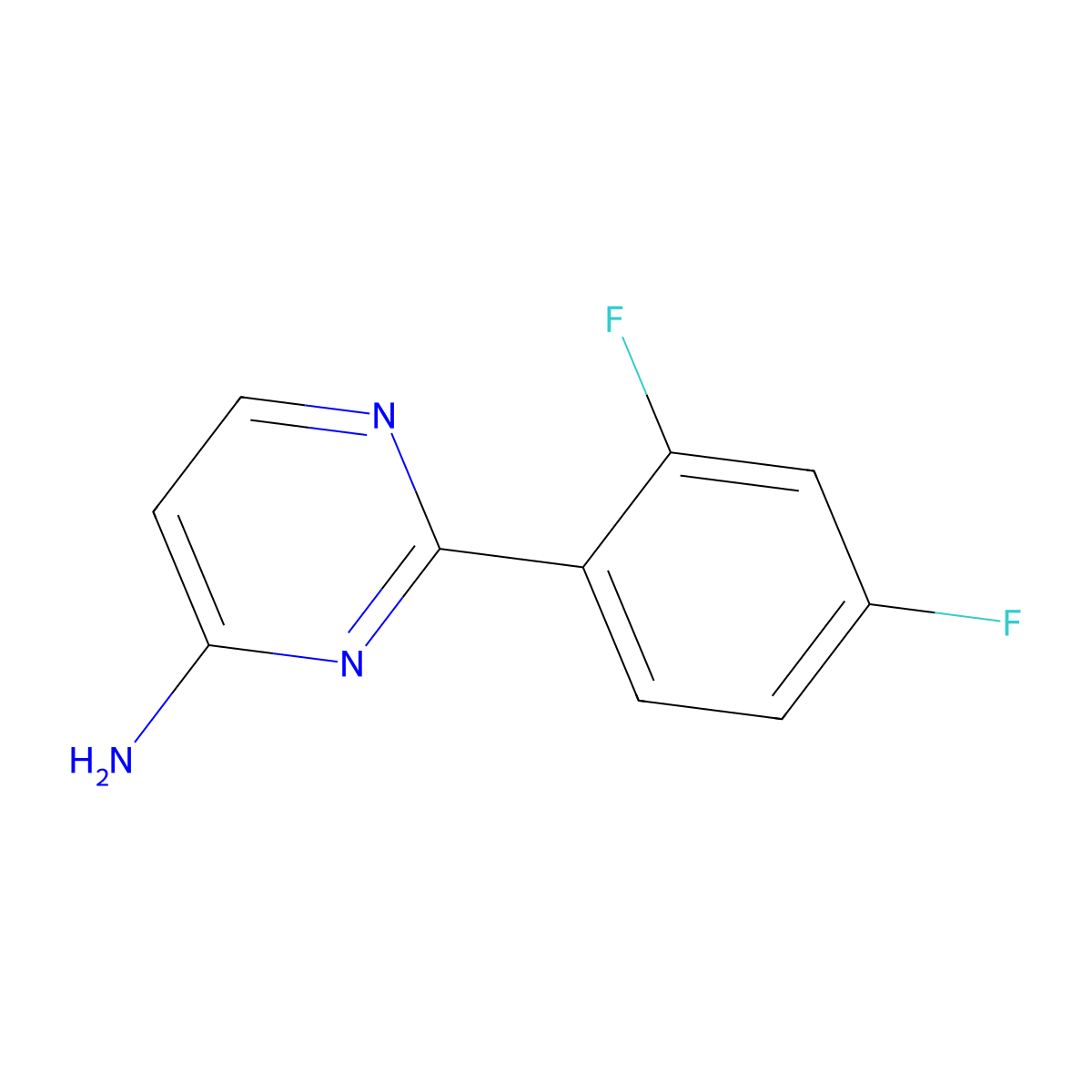 2-(2,4-Difluorophenyl)pyrimidin-4-amine molecular structure, CAS 1368949-27-2