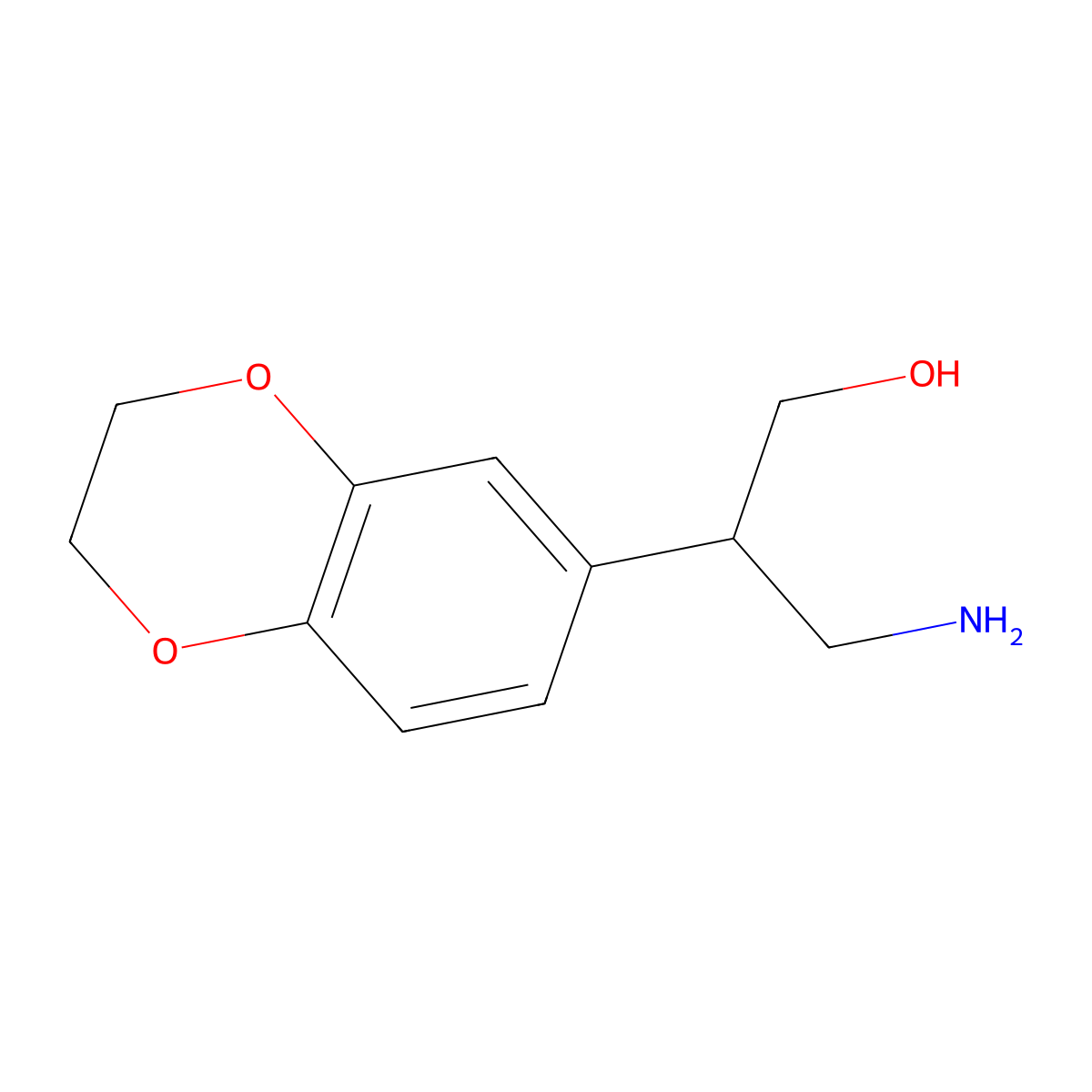 3-Amino-2-(2,3-dihydro-1,4-benzodioxin-6-yl)propan-1-ol molecular structure, CAS 1368949-58-9