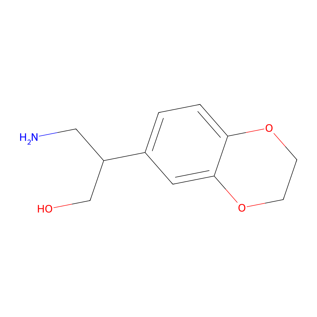 3-Amino-2-(2,3-dihydro-1,4-benzodioxin-6-yl)propan-1-ol molecular structure, CAS 1368949-58-9