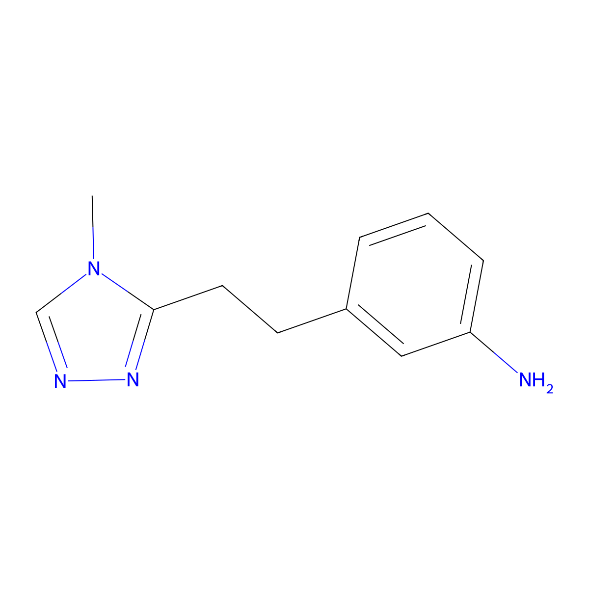 3-(2-(4-methyl-4H-1,2,4-triazol-3-yl)ethyl)aniline molecular structure, CAS 1368951-98-7