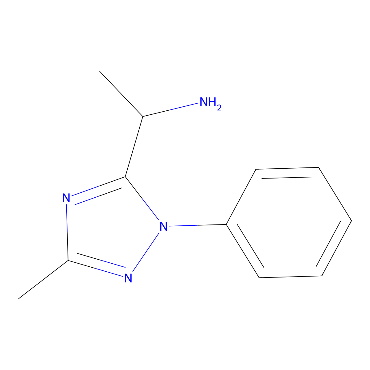 1-(3-methyl-1-phenyl-1H-1,2,4-triazol-5-yl)ethan-1-amine molecular structure, CAS 1368952-08-2