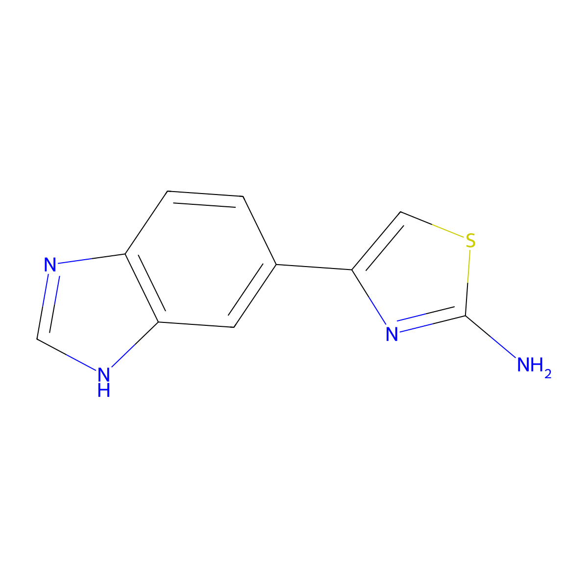 4-(1H-1,3-benzodiazol-5-yl)-1,3-thiazol-2-amine molecular structure, CAS 1368954-24-8