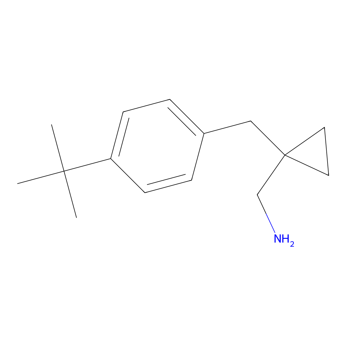 (1-(4-(Tert-butyl)benzyl)cyclopropyl)methanamine molecular structure, CAS 1368956-25-5
