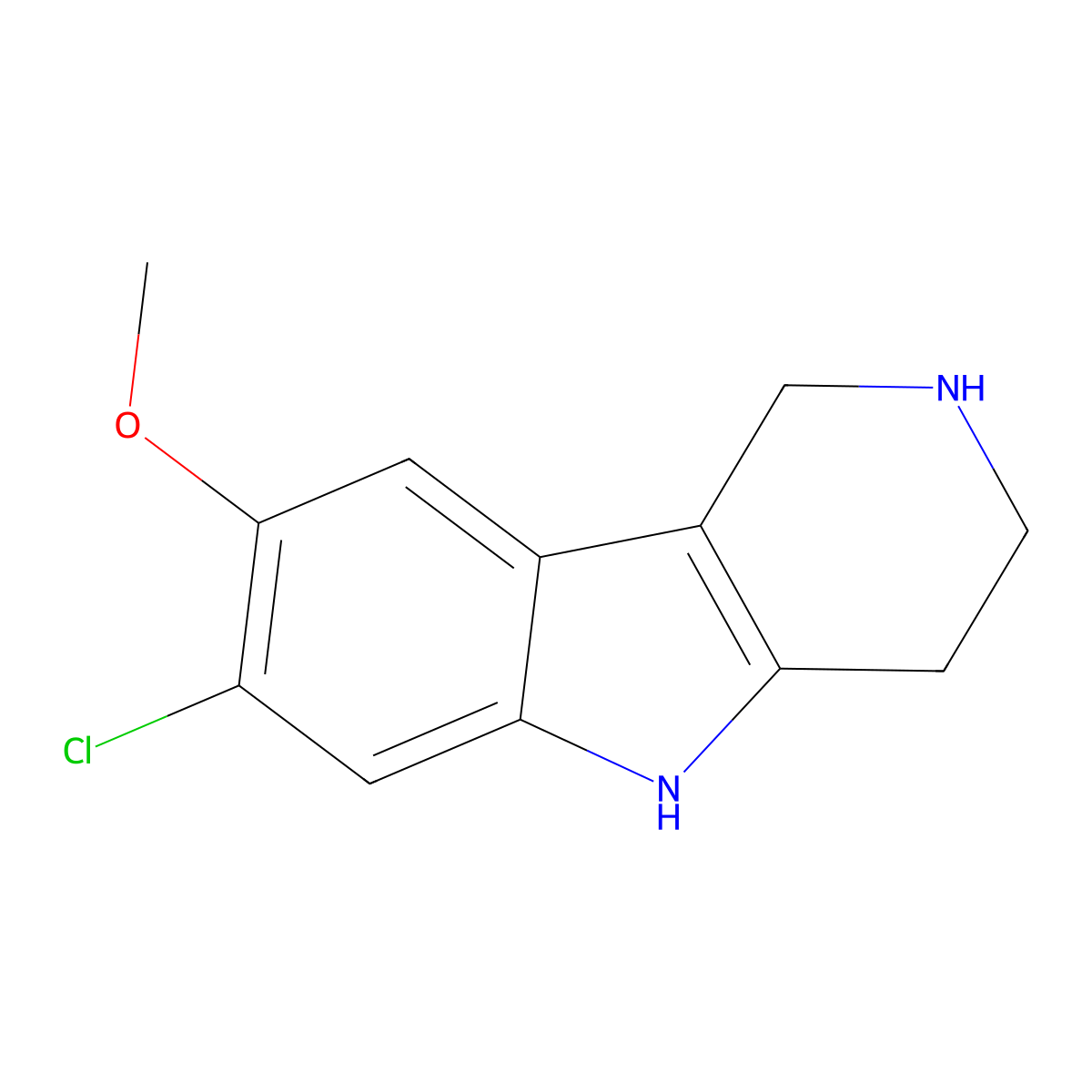 7-chloro-8-methoxy-1H,2H,3H,4H,5H-pyrido[4,3-b]indole molecular structure, CAS 1368958-17-1