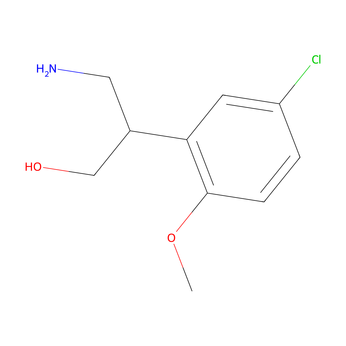 3-Amino-2-(5-chloro-2-methoxyphenyl)propan-1-ol molecular structure, CAS 1368959-16-3