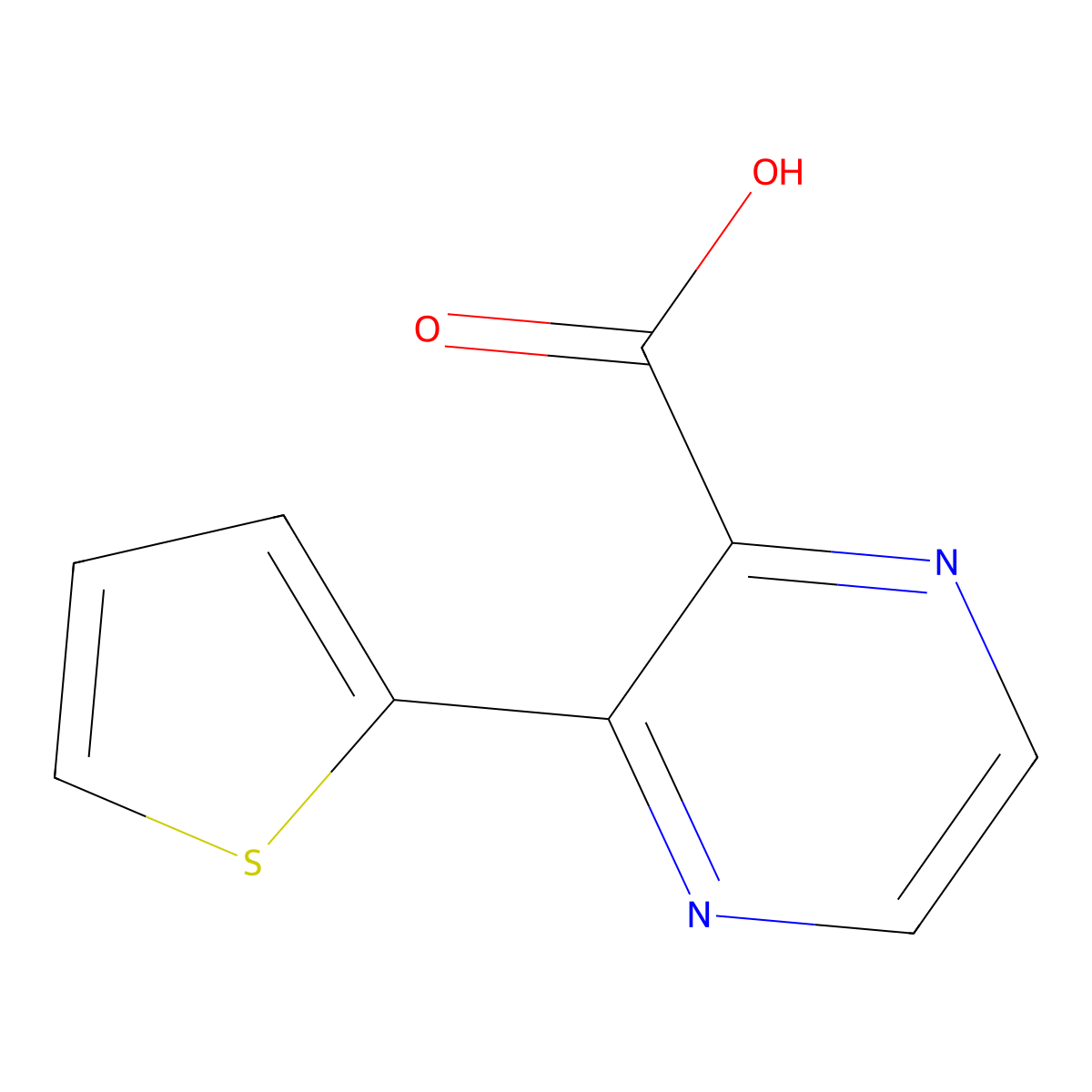 3-(Thiophen-2-yl)pyrazine-2-carboxylic acid molecular structure, CAS 1368962-51-9