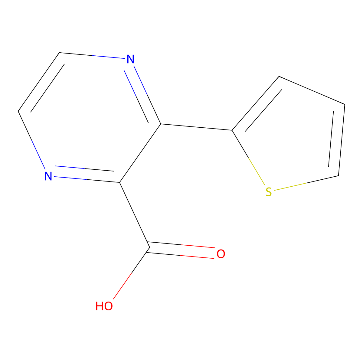3-(Thiophen-2-yl)pyrazine-2-carboxylic acid molecular structure, CAS 1368962-51-9
