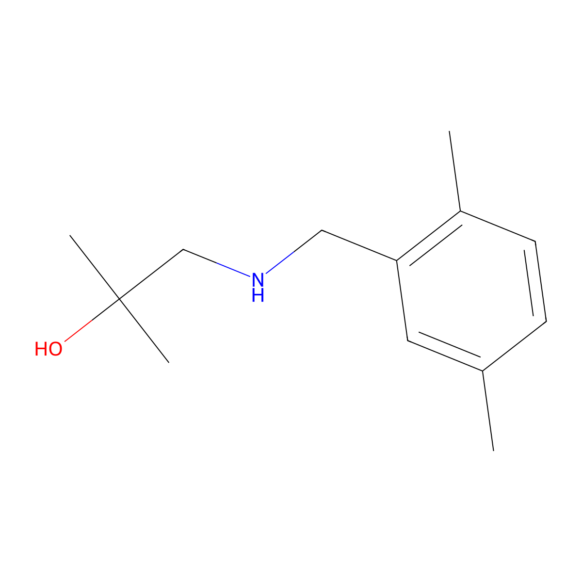 1-{[(2,5-Dimethylphenyl)methyl]amino}-2-methylpropan-2-ol molecular structure, CAS 1368966-29-3