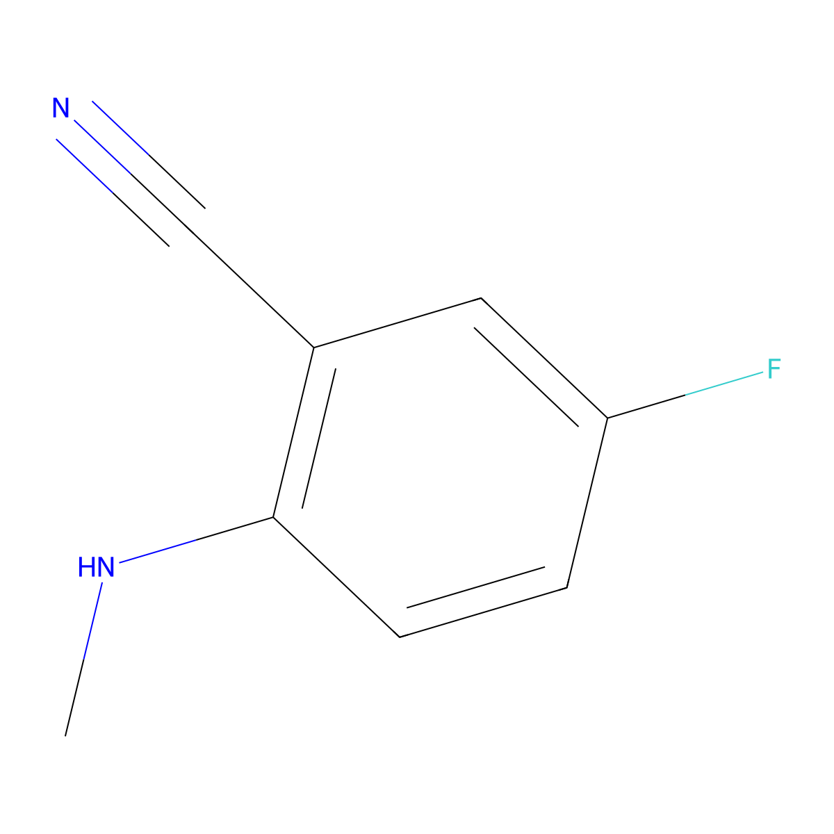 5-Fluoro-2-(methylamino)benzonitrile molecular structure, CAS 1368967-21-8
