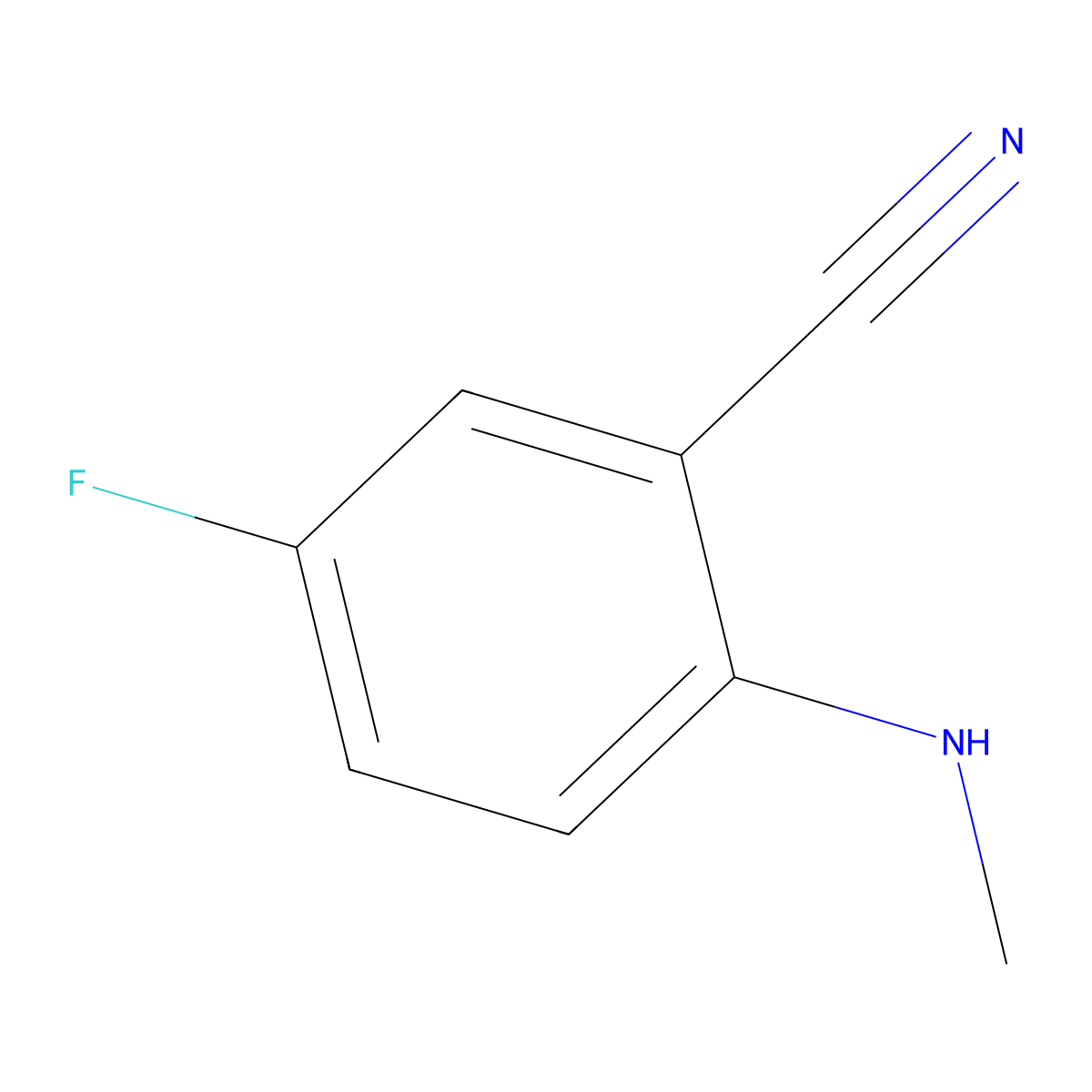 5-Fluoro-2-(methylamino)benzonitrile molecular structure, CAS 1368967-21-8