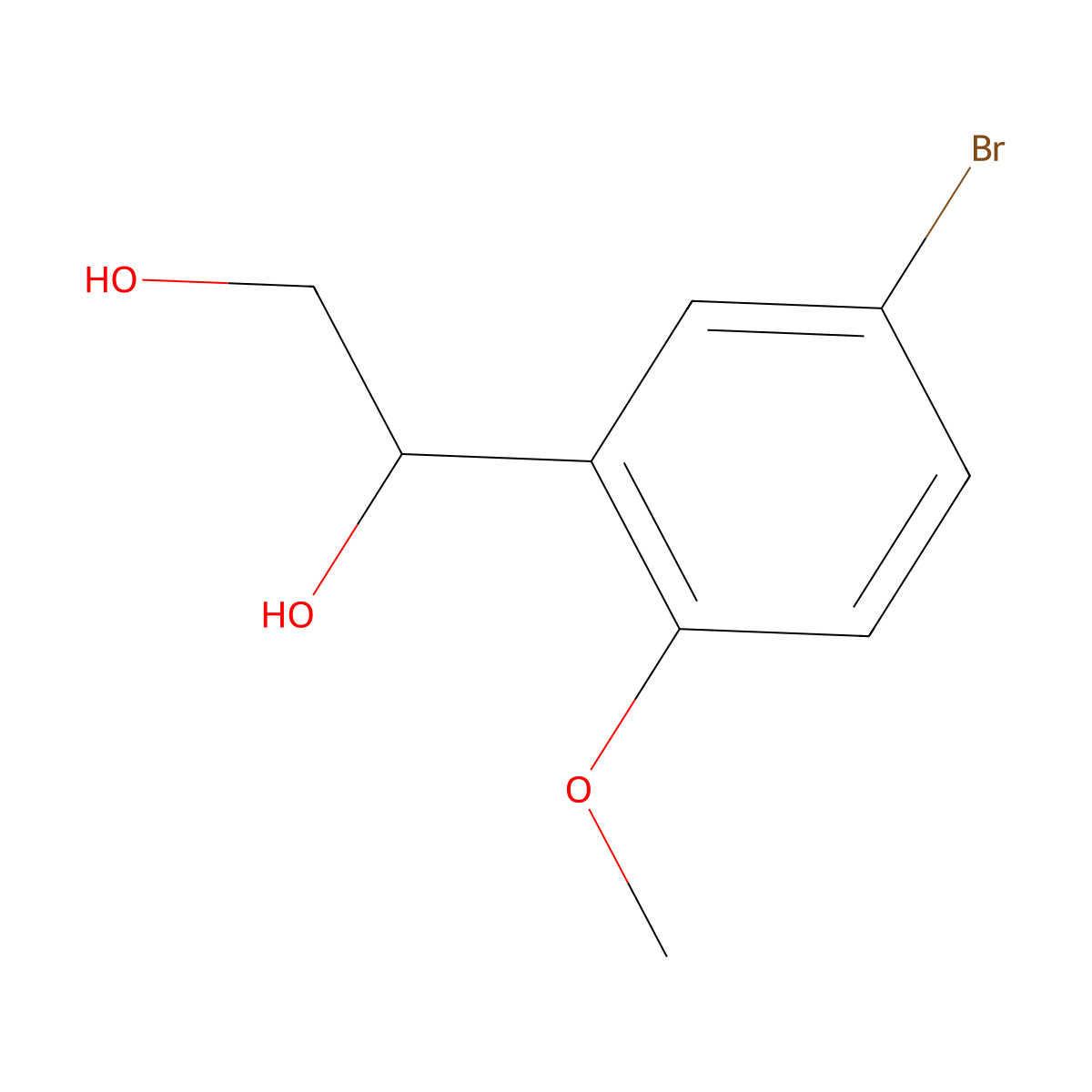 1-(5-Bromo-2-methoxyphenyl)ethane-1,2-diol molecular structure, CAS 1368969-33-8
