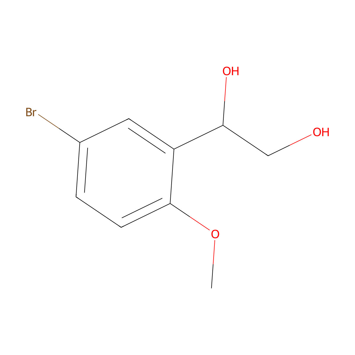 1-(5-Bromo-2-methoxyphenyl)ethane-1,2-diol molecular structure, CAS 1368969-33-8