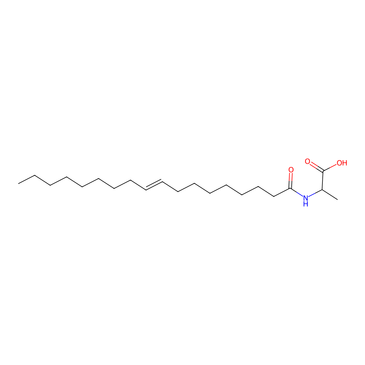 (R)-2-Oleamidopropanoic acid molecular structure, CAS 136897-50-2