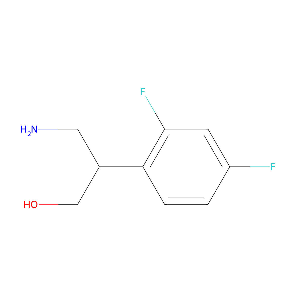 3-Amino-2-(2,4-difluorophenyl)propan-1-ol molecular structure, CAS 1368978-48-6