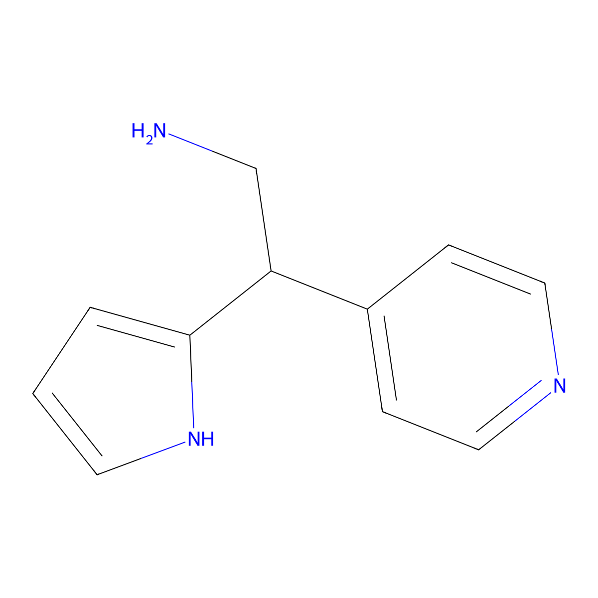 2-(pyridin-4-yl)-2-(1H-pyrrol-2-yl)ethan-1-amine molecular structure, CAS 1368978-54-4