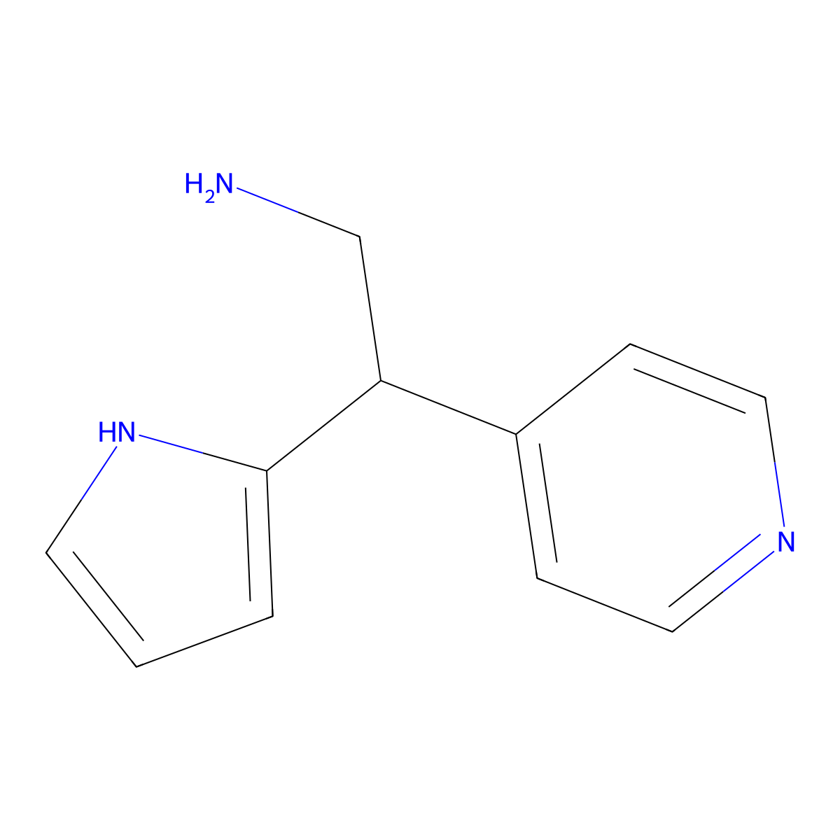2-(pyridin-4-yl)-2-(1H-pyrrol-2-yl)ethan-1-amine molecular structure, CAS 1368978-54-4