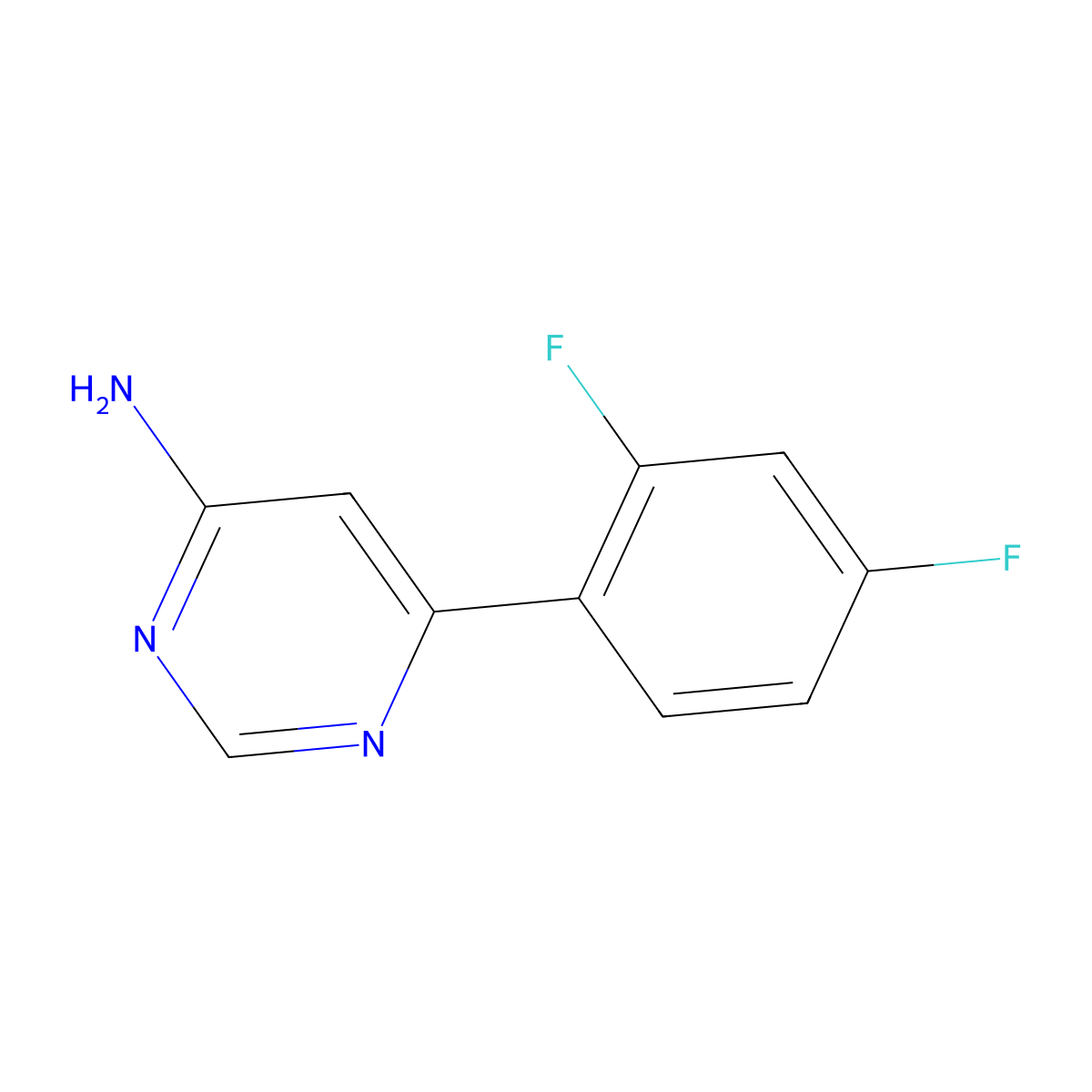 6-(2,4-Difluorophenyl)pyrimidin-4-amine molecular structure, CAS 1368978-91-9