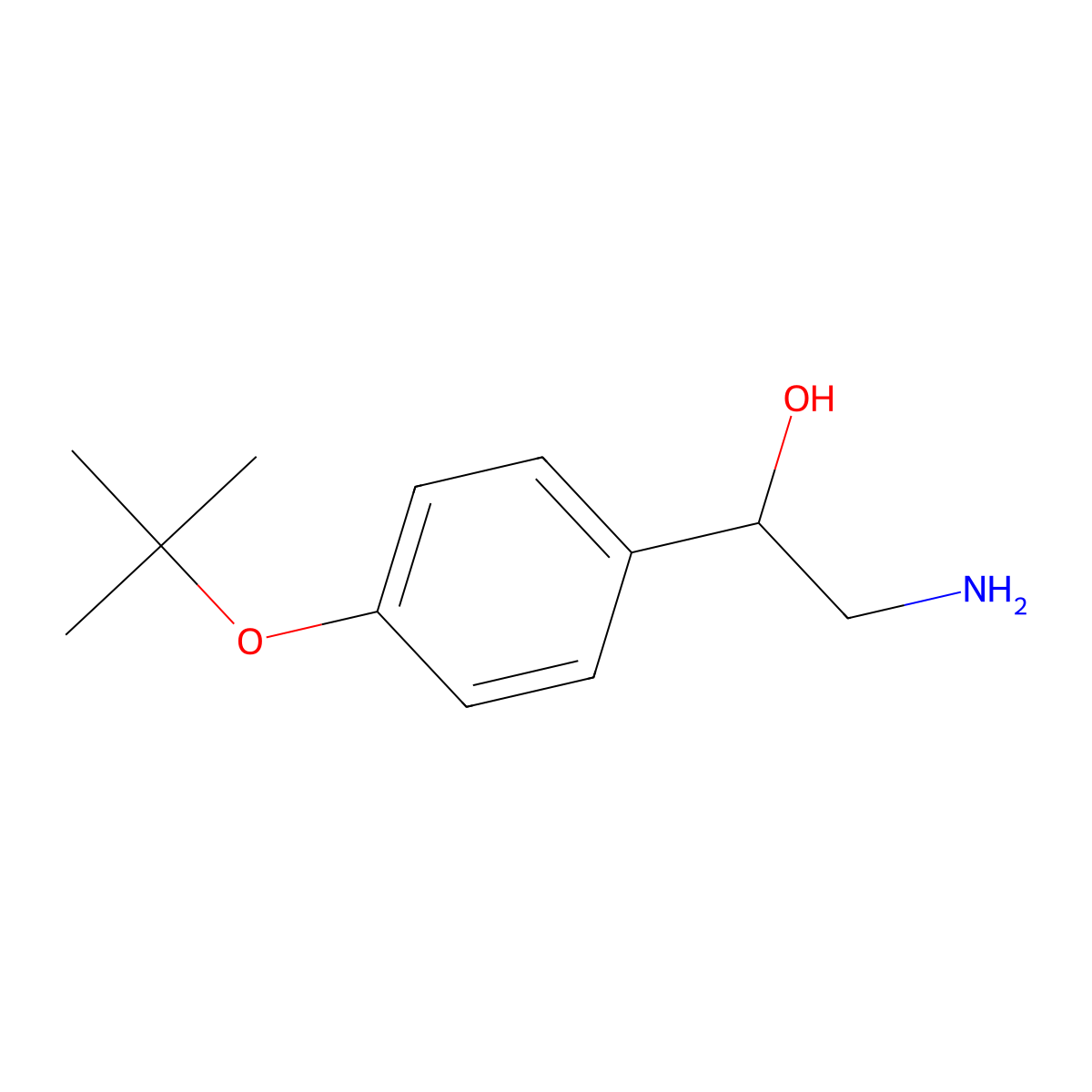 2-Amino-1-[4-[(2-methylpropan-2-yl)oxy]phenyl]ethanol molecular structure, CAS 1368981-56-9