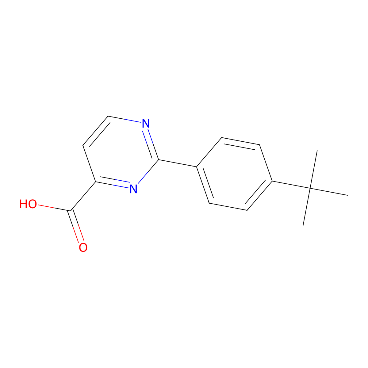 2-(4-Tert-butylphenyl)pyrimidine-4-carboxylic acid molecular structure, CAS 1368985-51-6