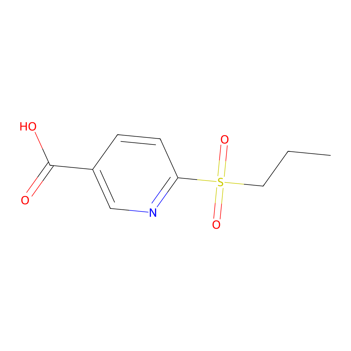 6-(Propylsulfonyl)nicotinic acid molecular structure, CAS 1368987-21-6