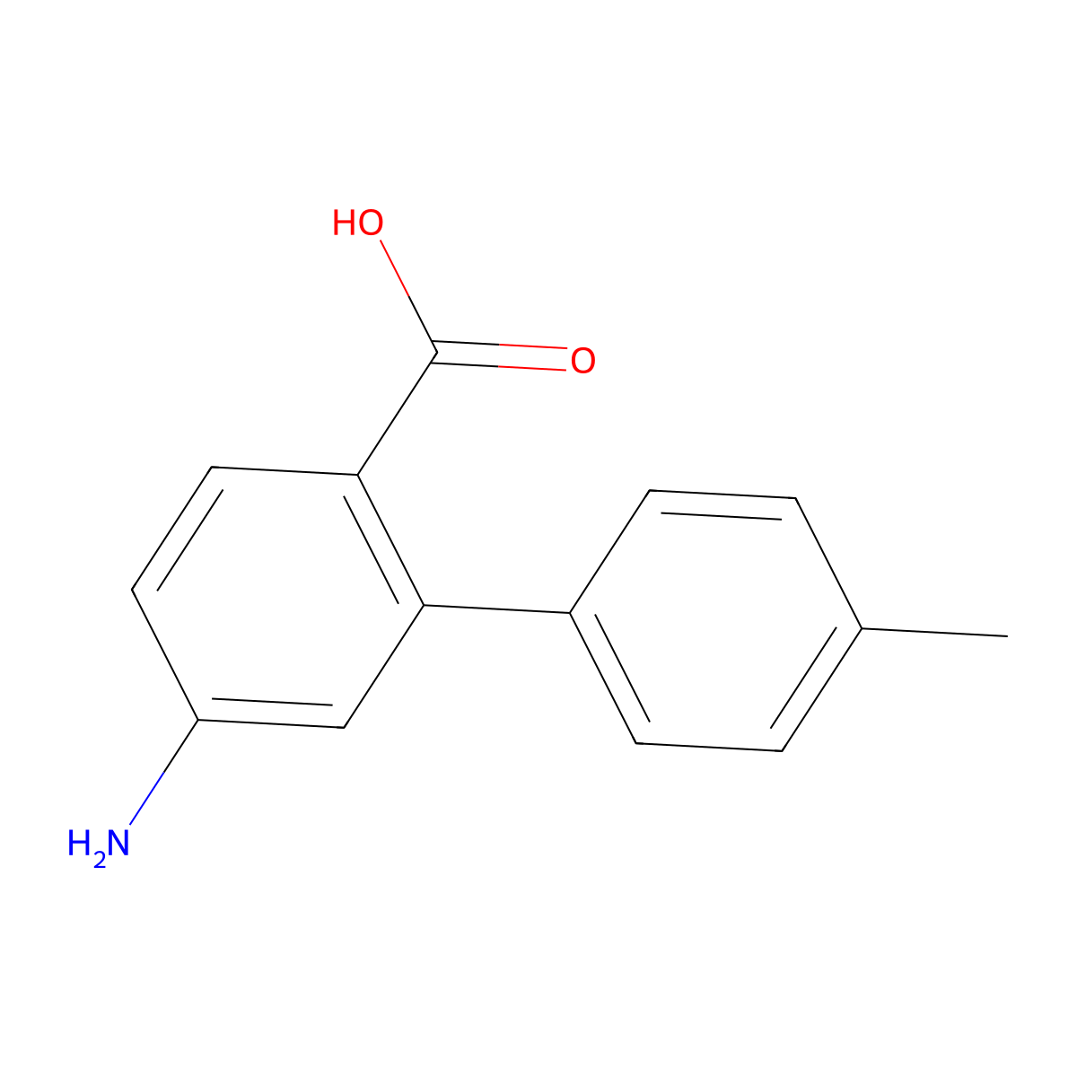 5-Amino-4'-methyl-[1,1'-biphenyl]-2-carboxylic acid molecular structure, CAS 1368997-95-8