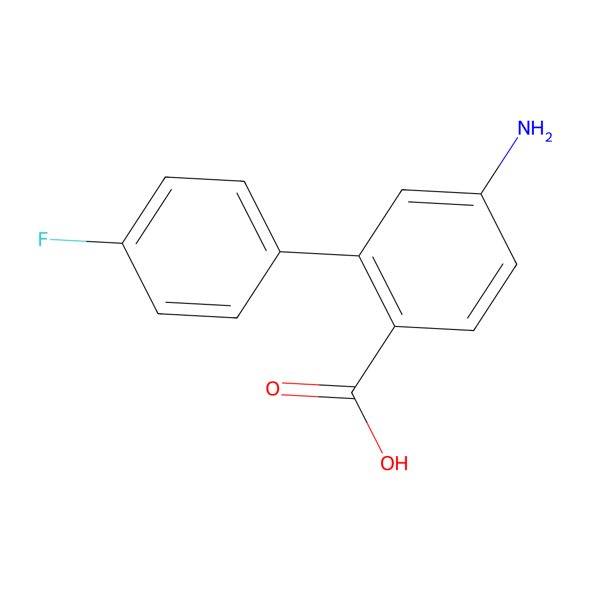 5-Amino-4'-fluoro-[1,1'-biphenyl]-2-carboxylic acid molecular structure, CAS 1368998-21-3